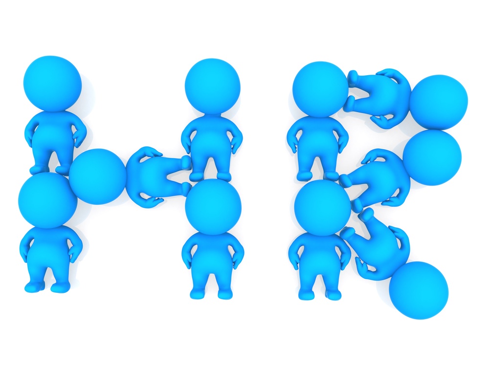 D People Forming A Human Resources Sign Isolated